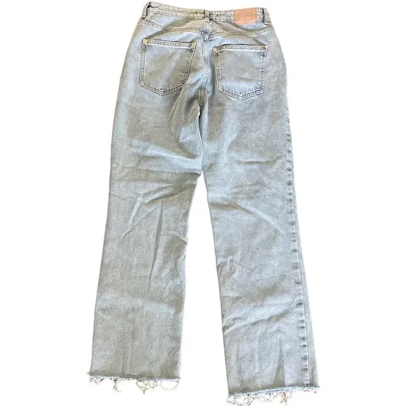 Zara High Rise Straight Leg Ripped Denim Jeans Ladies Size 6 - Picture 4 of 6